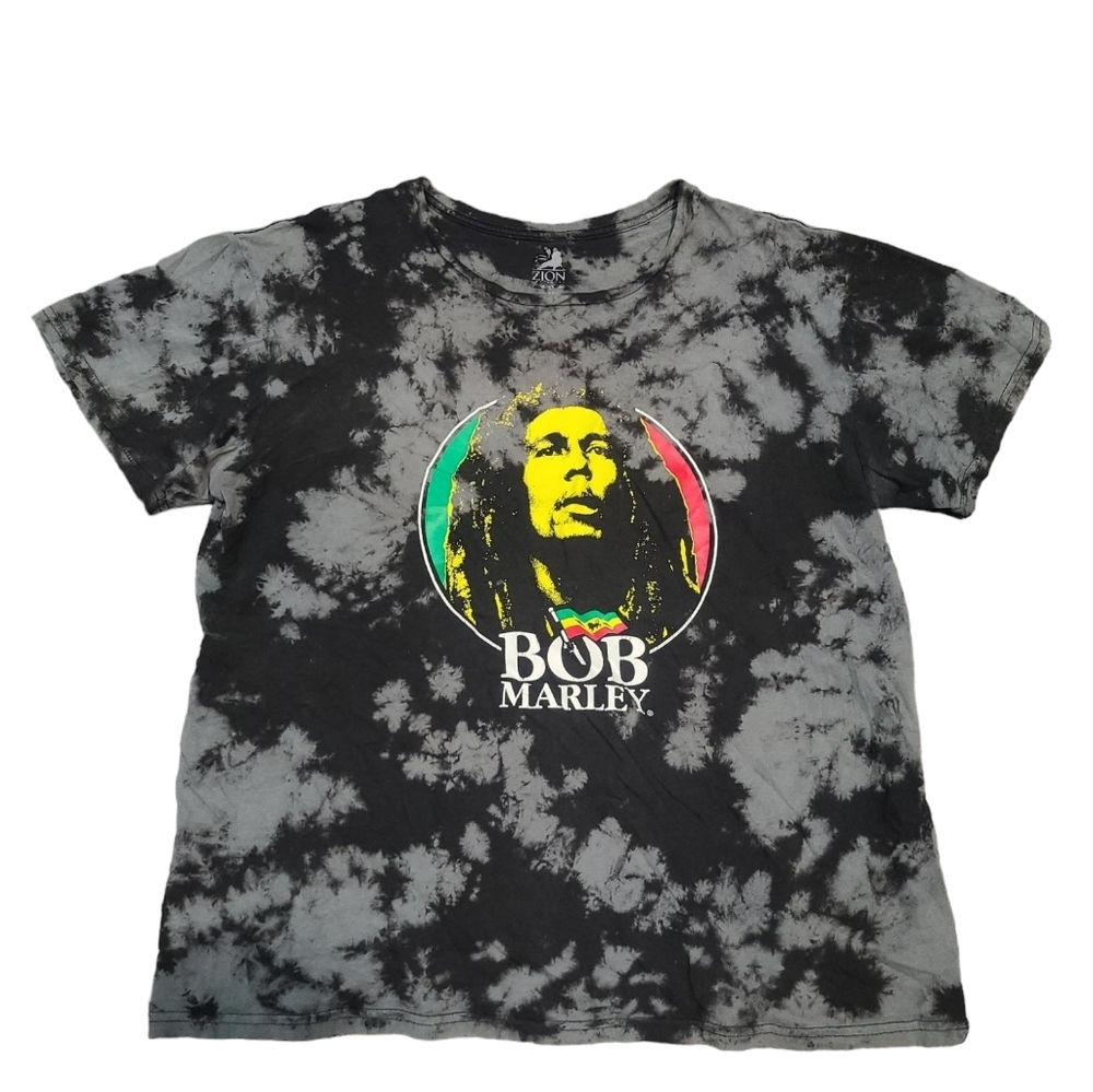 BOB MARLEY reverse tie dye graphic Tee 1X
